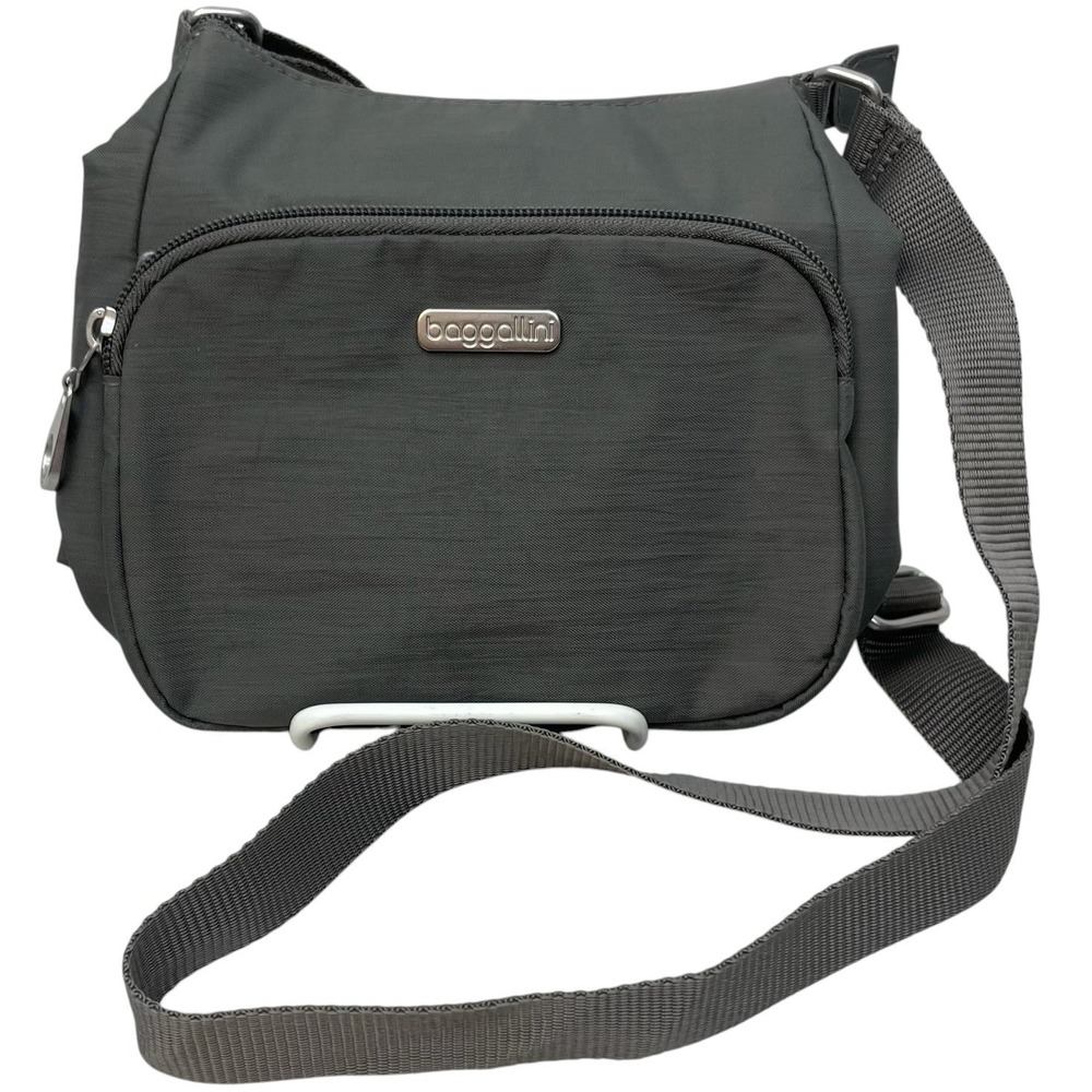 Baggallini Charcoal Gray‎ Nylon Joey Crossbody Travel Bag Small Purse